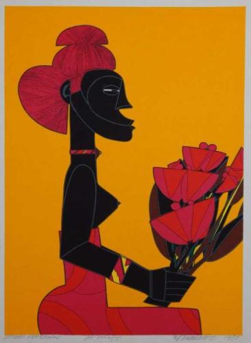 Woman with Flower by Howard Smith