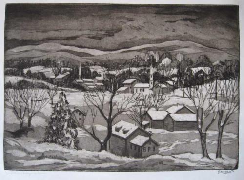Catskill Village in Snow by Emil Ganso