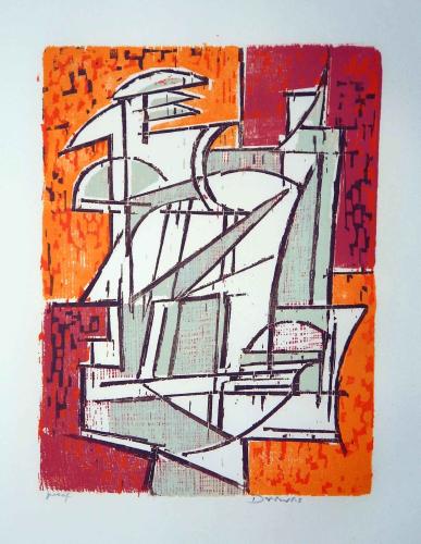 Construction in Red by Werner Drewes
