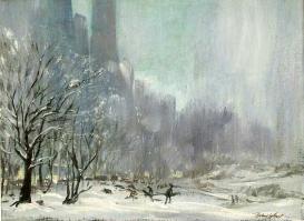 Central Park, Winter by Richard Whorf