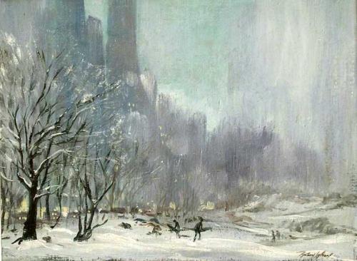 Central Park, Winter by Richard Whorf