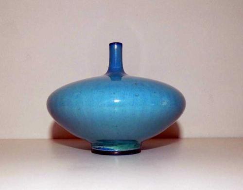 Fine Berndt Friberg Weed Pot with Blue Haresfur Glaze by Berndt Friberg