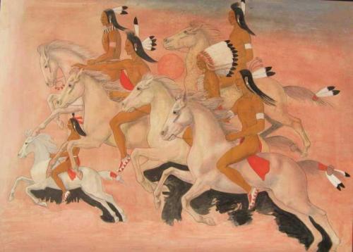 Indians on Horseback by Eduard (Buk) Ulreich