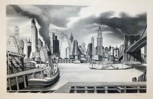 Waterfront Manhattan by Ernest Fiene