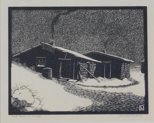 Sod House in Winter by Herschel Logan