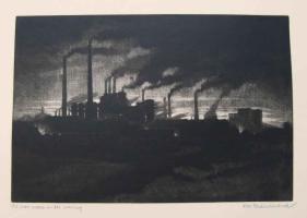 Iron Works in the Evening by Rudolf Herbert Schlindenbuch
