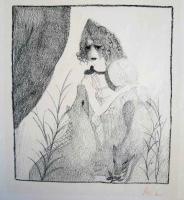 Woman with Pets & Violin by Marie Laurencin