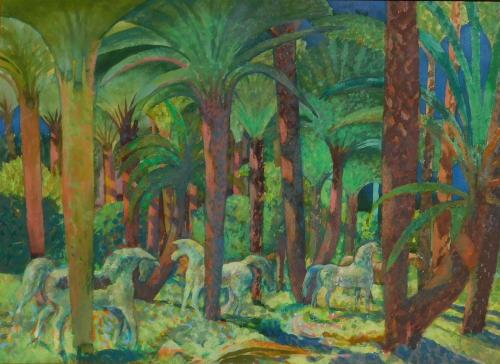 Horses Among the Palms by Millard Sheets