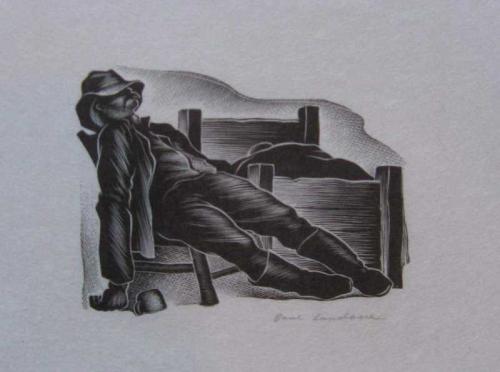 Sleeping Miner by Paul Landacre
