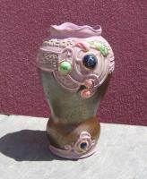 Schafer & Vater Jeweled Ceramic Vase by 
