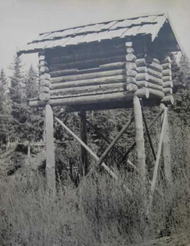 Log Hut - Alaska by P.M. Polson