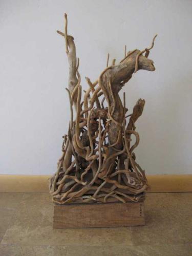 Hubert Long Constructivist Twig Sculpture by Hubert Long