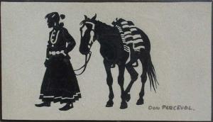 Navajo Horsewoman by Don Perceval